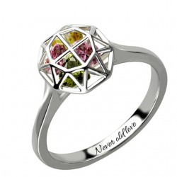Cage Ring with Birthstones