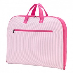 Pink Seersucker Garment Bag (Greek)