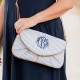 Navy Seersucker Clutch (Greek)