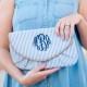 Navy Seersucker Clutch (Greek)