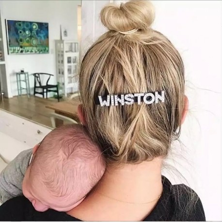 Rhinestone Name Hair Pin