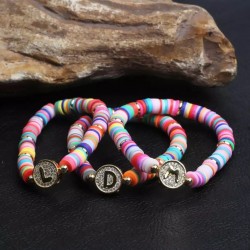 Polymer  colorful initial bracelet