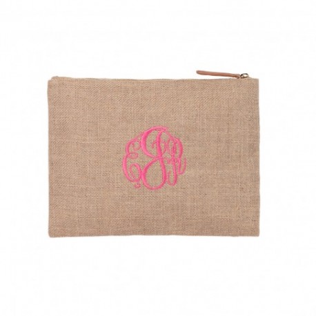 Burlap Zip Pouch