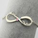 Infinity Two BirthSones and two Names Bracelet