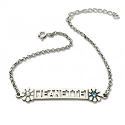 Nameplate Bracelet With BirthStones
