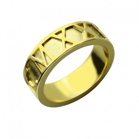 Engraved Roman Numerals Ring