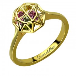 Cage Ring with BirthStones