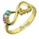 Infinity Ring with 3 BirthStones and Name