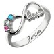 Infinity Ring with 3 BirthStones and Name