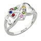 Triple hearth with BirthStones Ring