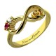 Heart in Heart with BirthStones Ring