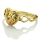 Caged Heart Mother's Birthstone Ring