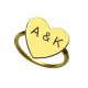 Heart with 2 Initials Monogram Ring
