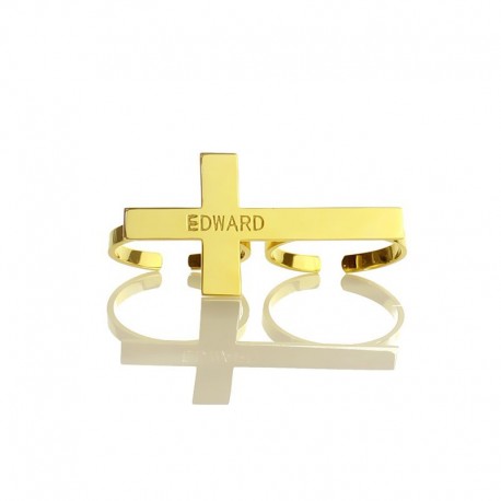 Cross with Double Finger Rings