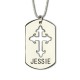 Cut Out Cross Tag Necklace