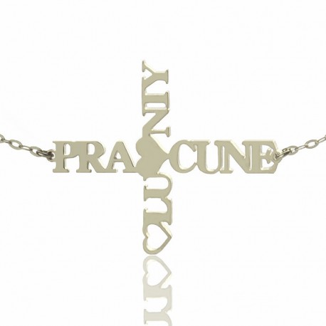 Two Names Crossed Necklace