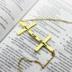 Double Cross Name Necklace
