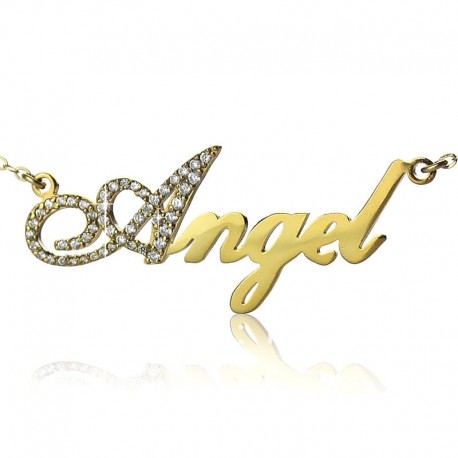 Capital Letter with BirthStones Name Necklace