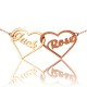 Two Open Heart with Name Necklace