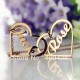 Two Open Heart with Name Necklace