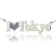 I Love Name Necklace with BirthStone Heart
