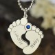 Baby Feet Necklace 1 BirthStone