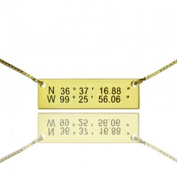 Bar Latitude Longitude Necklace
