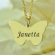 Engraved Butterfly Necklace