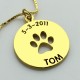 Dog Paw with Date Necklace for Childrens