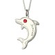 Dolphin Necklace with Birthstone and Name
