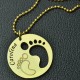 Disc Baby Cute Footprint  Necklace