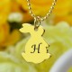 Tiny Rabbit Necklace with Initial