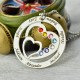 Birthstone Family Names Heart in Heart Necklace