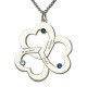 Triple Heart Birthstone Necklace