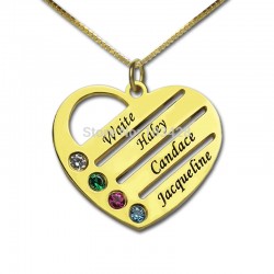 Kids Names Engraved Heart Necklace
