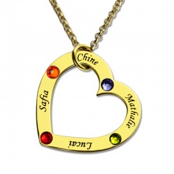 Birthstone Heart Necklace for Mom