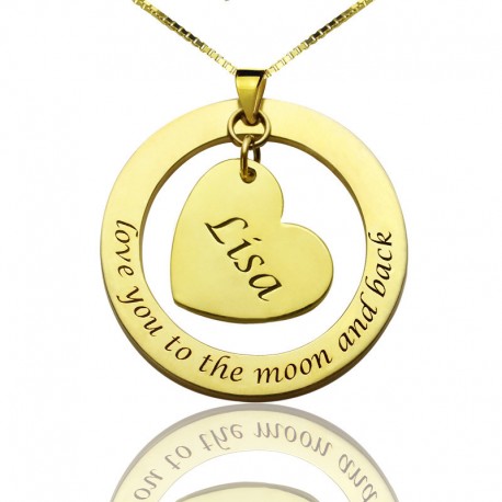 Anniversary Necklace Love You to the Moon with Heart