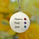 Disc with Birthstones Necklace