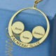 Engraved Couples Pendant with Kids Name Disc