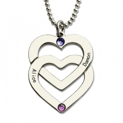Engraved Double Heart Necklace