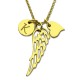 Angel Wing Charm with Engraved Initial Necklace