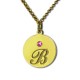 Initial Discs Necklace with Birthstones