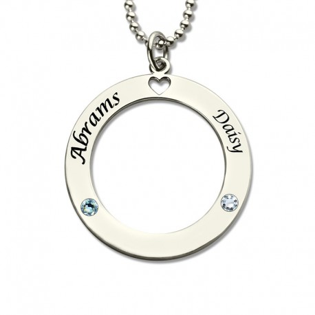 Couples Necklace with Birthstones