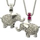 Birthstone Elephant with Engraved Name Necklace