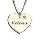 Engraved Heart Birthstone Necklace