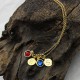 Engraved Disc&Birthstone Necklace