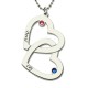 Couple's Heart in Heart Birthstone Necklace