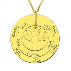 Hand Stamped Layered Family Tree Necklace