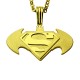 Batman Superman Necklace with Back Inscription