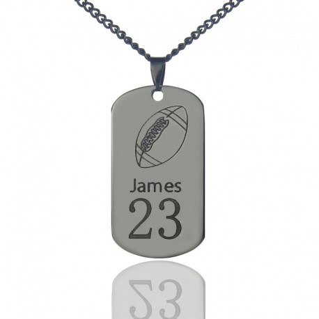 Hand Stamped Football Necklace